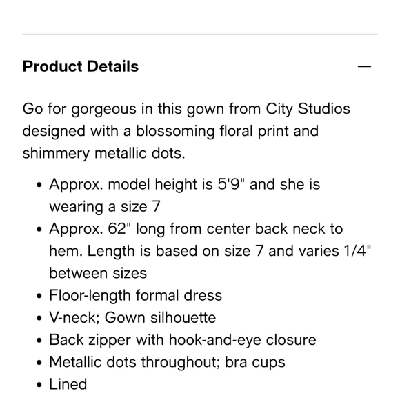 CITY STUDIO JUNIORS FLORAL PRINT GOWN - MACY'S - Picture 4 of 4